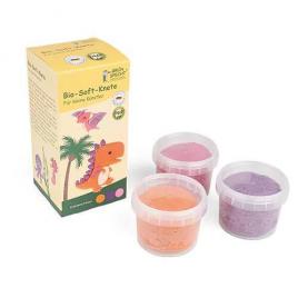 Set plastilina organica pentru copii, 2 ani+, 3 culori, moale, nelipicioasa, usor de modelat, roz/mov/bej, grunspecht 680-v1