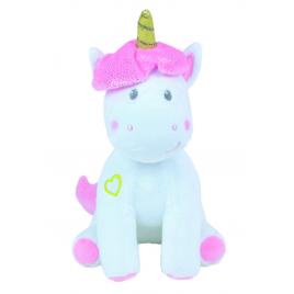Jucarie plus muzicala cu lumini jemini 24 cm unicorn
