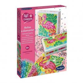 Kit creativ - cutii cu strasuri flamingo