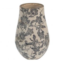 Vaza flori ceramica bej gri 13x20 cm