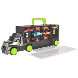 Camion dickie toys carry and store transporter cu 4 masinute si accesorii