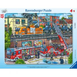 Puzzle ravensburger 48 piese - misiune de salvare pompieri