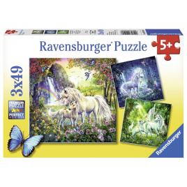 Puzzle unicorni 3x49 piese