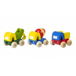 Set 3 camioane din lemn orange tree toys