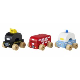 Set vehicule londoneze din lemn orange tree toys