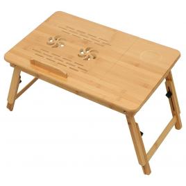 Masa pentru laptop pliabila, portabila, din bambus, cu inaltime si unghi de inclinare reglabile, 49.5 x 30 x 5 cm, WBT50