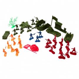 Set 40 figurine soldati, cu avion si barca, 3 ani+, multicolor