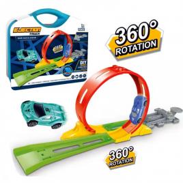 Set de pista de curse hot wheels 360, constructor diy, set de masini de jucarie pentru hotwheels eject rail racing