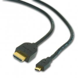 Cablu video gembird, adaptor hdmi (t) la micro-hdmi (t), 3m, conectori auriti,