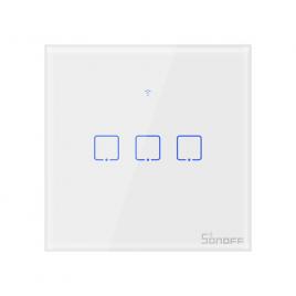 Intrerupator smart  cu touch wifi + rf 433 sonoff t1 eu tx, (3 canale)