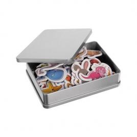 Set 40 magnetei pentru frigider cu animale in cutie metalica iso trade my17484