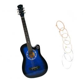 Chitara clasa din lemn 95 cm ideallstore®, cutaway blue club, set corzi incluse