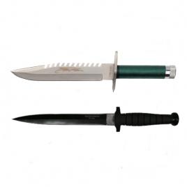 Set doua cutite de vanatoare , tactical knife, ideallstore®, otel inoxidabil, verde, 35 cm