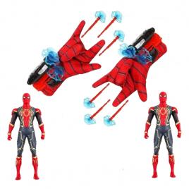 Set doua manusi cu ventuze si figurina spiderman, ideallstore®, rosu