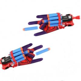 Set doua manusi lansator cu 14 ventuze din burete spiderman, ideallstore®, rosu