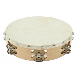 Tamburina dubla ideallstore®, oriental mix, lemn, panza, 20x5.5 cm, bej