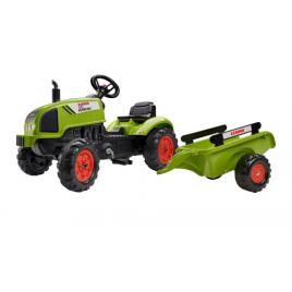 Jucarie tractor pentru copii cu pedale si remorca, falk, 2041c