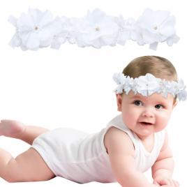 Bentita eleganta pentru bebeluse cu floricele si danteluta (marime disponibila: