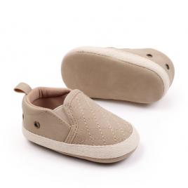Pantofiori crem tip mocasini - striations (marime disponibila: 9-12 luni