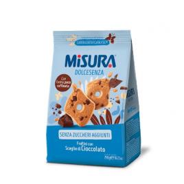 Biscuiti frollini fara zahar cu bucati de ciocolata misura dolcesenza 290g