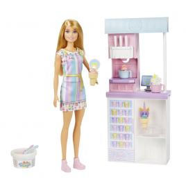 Set de joaca barbie - magazinul de inghetata