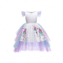 Rochie unicorn cu trena detasabila, ideallstore®, 3-5 ani