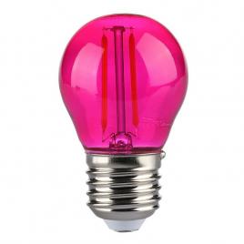 Bec led g45 e27 2w cu filament lumina roz v-tac sku-217410