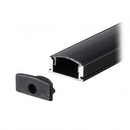 Profil aluminiu pentru banda led 2m 17.4mm x 7mm negru v-tac sku-2873