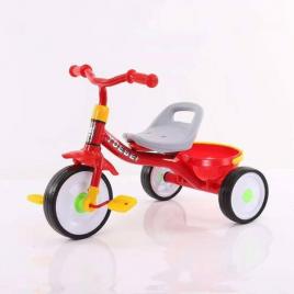 Tricicleta pentru copii yuebei cu cosulet - rosu