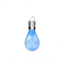 Lampa solara led decorativa sub forma de bulb, pentru exterior, suspendata, ip65, ultron albastru, flippy