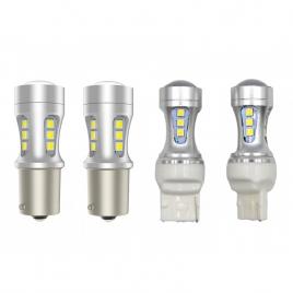 Set 2 x becuri auto led, 1156/t20, 18 smd, 12/24v, ip65, 6500k