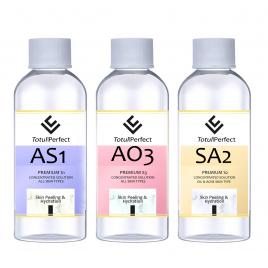 Set 3 Solutii Peeling Cosmetic pentru Hidrodermabraziune, AS1, SA2, AO3 Toate tipurile de piele, Piele Sensitive, Anti Acnee,300ml