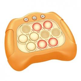 Joc pop it, flippy, consola, joc interactiv, antistres, cu baterii, abs si silicon, portocaliu, 12 x 10 x 5.8 cm
