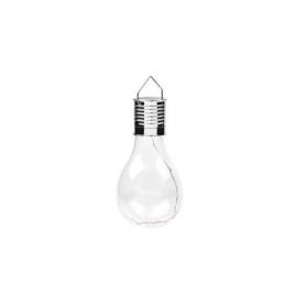 Lampa solara led decorativa sub forma de bulb, pentru exterior, suspendata, ip65, ultron transparent, lumina rece, flippy