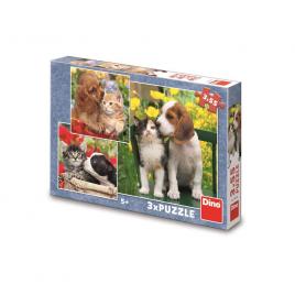 Puzzle animale, 3x55 piese - dino toys