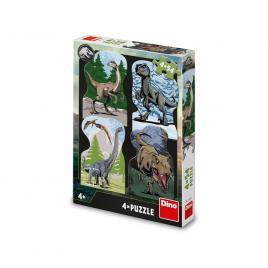 Puzzle jurassic world, 4x54 piese - dino toys