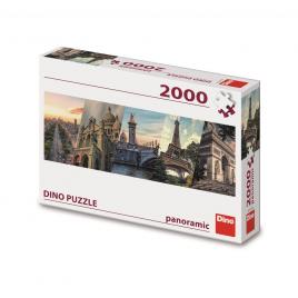 Puzzle panoramic, paris, 2000 piese - dino toys