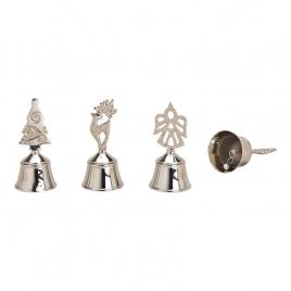 Set 3 clopotei argintii cu model festiv