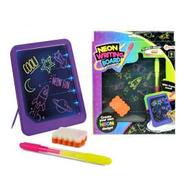 Tablita pentru scris, cu marker si burete, neon - toi-toys