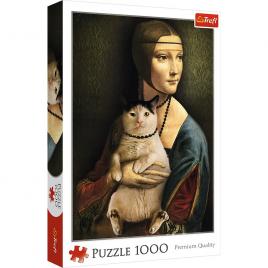 Puzzle 1000 piese - doamna cu pisica