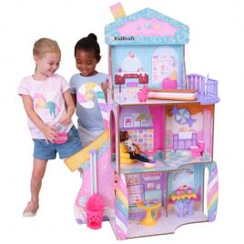 Casuta de joaca din lemn pentru papusi candy castle kidkraft