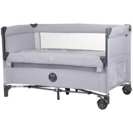 Patut pliabil chipolino relax ash grey linen cu laterala culisanta