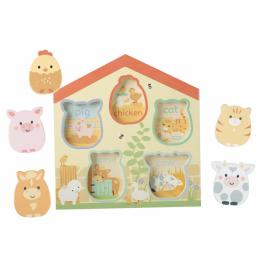 Puzzle lemn animale de ferma orange tree toys 5 piese