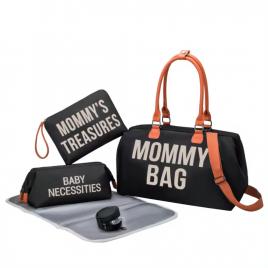Set Mommy Bag Premium KASEVY 5 Piese - Geanta pentru Maternitate, Mommy Treasure pentru Bijuterii, Geanta pentru Bebelus, Geanta Mica pentru Suzete si Asternut pentru Schimbat Scutec