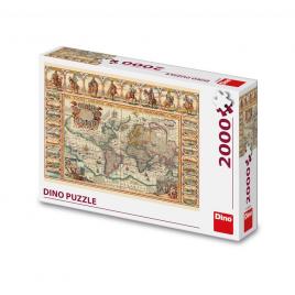 Puzzle harta istorica a lumii, 2000 piese - dino toys