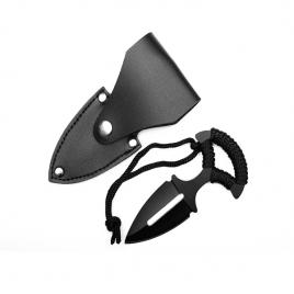 Cutit tactic pumnal, ideallstore®, black knife, 13 cm, otel inoxidabil