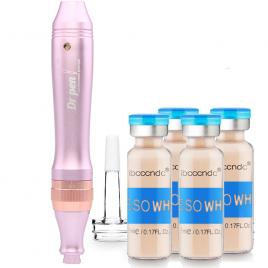 Set Microneedeling Microace Dr. Pen M6 si 4 Fiole Tratament Facial BB-Glow Meso Serum Dermawhite