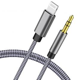 Cablu audio auxiliar, qyp50, mufa jack, 3.5mm, 10cm