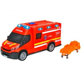 Masina ambulanta dickie toys iveco daily ambulance 1:32 18 cm rosu