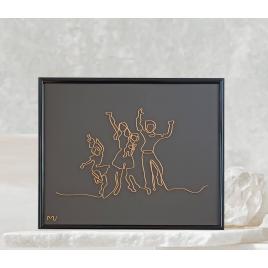 Tablou familie vesela cu bebelus si fetita, 22×31 cm